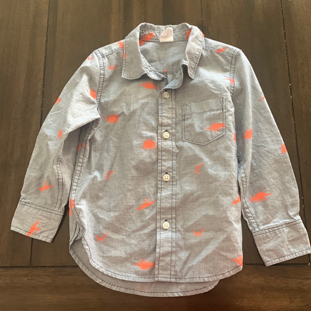 Boys Baby Gap 3T Grey Button Down Shirt